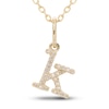 Thumbnail Image 1 of Diamond Letter K Pendant Necklace 1/20 ct tw Round 10K Yellow Gold 18&quot;