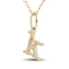 Thumbnail Image 2 of Diamond Letter K Pendant Necklace 1/20 ct tw Round 10K Yellow Gold 18&quot;