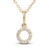 Thumbnail Image 1 of Diamond Letter O Pendant Necklace 1/20 ct tw Round 10K Yellow Gold 18&quot;