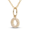 Thumbnail Image 2 of Diamond Letter O Pendant Necklace 1/20 ct tw Round 10K Yellow Gold 18&quot;