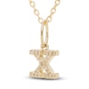 Thumbnail Image 2 of Diamond Letter X Pendant Necklace 1/20 ct tw Round 10K Yellow Gold 18&quot;