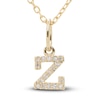 Thumbnail Image 1 of Diamond Letter Z Pendant Necklace 1/20 ct tw Round 10K Yellow Gold 18&quot;