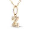 Thumbnail Image 2 of Diamond Letter Z Pendant Necklace 1/20 ct tw Round 10K Yellow Gold 18&quot;