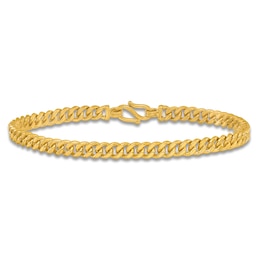 High-Polish Curb Chain Bracelet 24K Yellow Gold 7.5&quot; 5.0mm