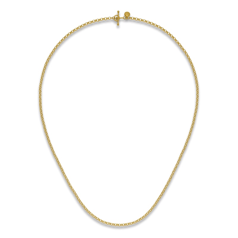 14K YELLOW GOLD HIGH POLISH OVAL ROLO CHAIN -3MM