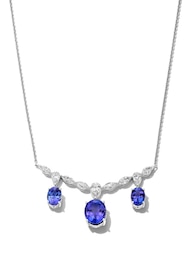 Jared Atelier Oval-Cut Natural Tanzanite & Diamond Necklace 2-7/8 ct tw Platinum 17&quot;