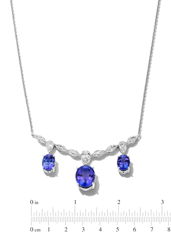 Main Image 3 of Jared Atelier Oval-Cut Natural Tanzanite & Diamond Necklace 2-7/8 ct tw Platinum 17&quot;