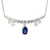 Thumbnail Image 1 of Jared Atelier Natural Blue Sapphire & Diamond Necklace 8 ct tw Platinum 17&quot;