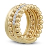 Thumbnail Image 2 of Italia D'Oro Diamond Faux Bead Stack Ring 1/5 ct tw Round 14K Yellow Gold