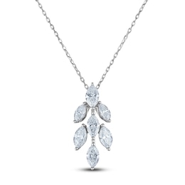 Marquise-Cut Diamond Pendant Necklace 1 ct tw 14K White Gold