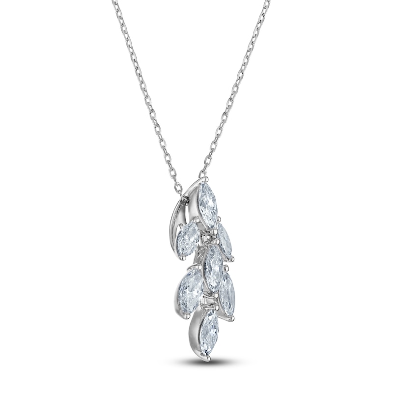 Main Image 2 of Marquise-Cut Diamond Pendant Necklace 1 ct tw 14K White Gold