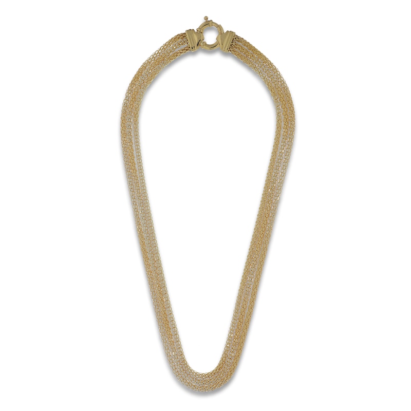 Main Image 1 of Italia D'Oro Triple Row Popcorn Necklace 14K Yellow Gold 18&quot;