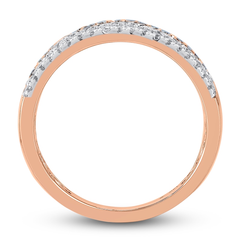 Main Image 2 of White & Pink Diamond Anniversary Ring 3/4 ct tw 14K Rose Gold