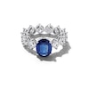 Thumbnail Image 3 of Jared Atelier Natural Blue Sapphire & Diamond Ring 4-3/4 ct tw Platinum