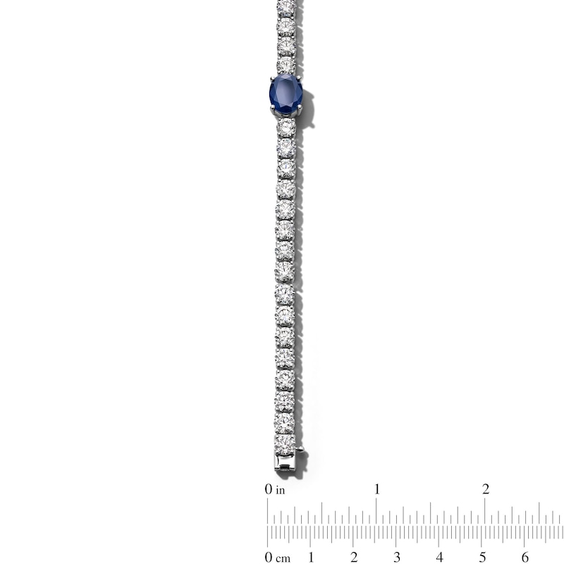 Main Image 4 of Jared Atelier Natural Blue Sapphire & Diamond Tennis Bracelet 13-5/8 ct tw Platinum