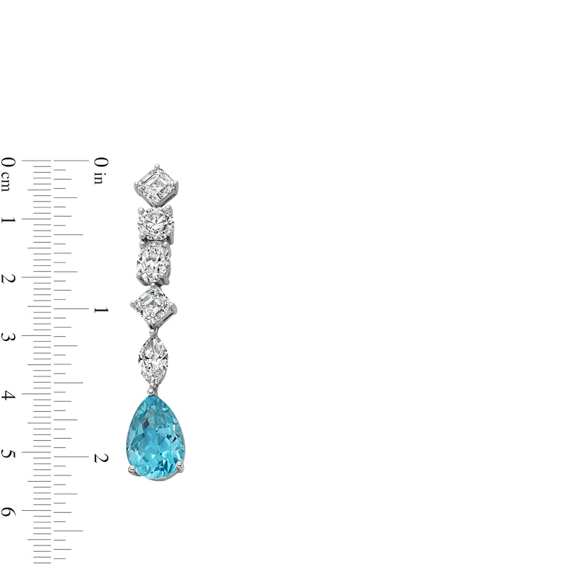 Main Image 3 of Jared Atelier Natural Blue Topaz & Diamond Drop Earrings 9-7/8 ct tw Platinum