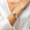 Thumbnail Image 2 of Jared Atelier Natural Blue Topaz & Diamond Bangle Bracelet 8-1/5 ct tw Platinum