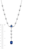 Thumbnail Image 3 of Jared Atelier Natural Blue Sapphire & Diamond Flower Y-Drop Necklace 8 ct tw Platinum 19&quot;