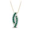 Thumbnail Image 1 of Kallati Emerald & Diamond Curve Necklace 3/8 ct tw 14K Yellow Gold 18&quot;