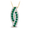 Thumbnail Image 2 of Kallati Emerald & Diamond Curve Necklace 3/8 ct tw 14K Yellow Gold 18&quot;