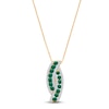 Thumbnail Image 3 of Kallati Emerald & Diamond Curve Necklace 3/8 ct tw 14K Yellow Gold 18&quot;