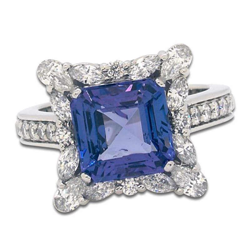 Main Image 1 of Jared Atelier Natural Tanzanite & Diamond Ring 1-1/15 ct tw Platinum