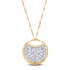 Thumbnail Image 0 of Diamond Pavé Circle Necklace 1/6 ct tw 14K Yellow Gold 18"