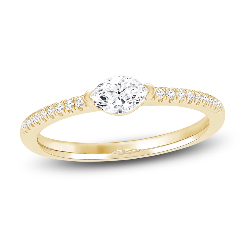 Main Image 1 of Marquise-Cut Diamond Stackable Fashion Ring 1/4 ct tw 10K Yellow Gold