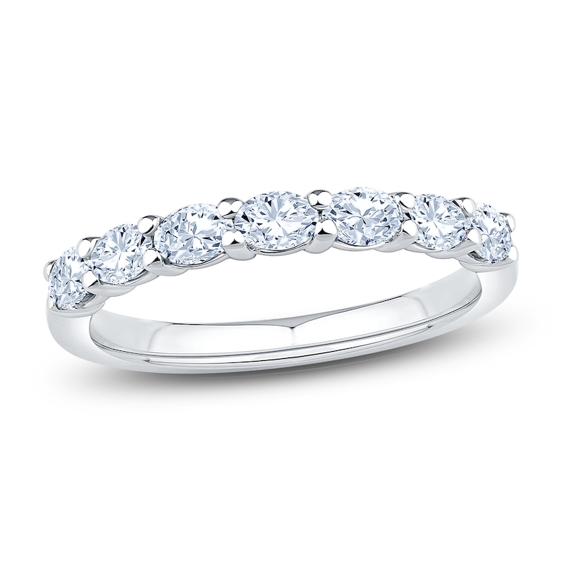 Main Image 1 of Certified Oval-Cut Diamond Anniversary Ring 5/8 ct tw 14K White Gold