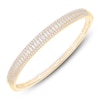 Thumbnail Image 1 of Baguette & Round-Cut Diamond Bangle Bracelet 1-1/2 ct tw 10K Yellow Gold