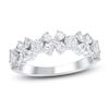 Thumbnail Image 1 of Certified Diamond Pear & Round-Cut Anniversary Ring 1-1/5 ct tw 14K White Gold