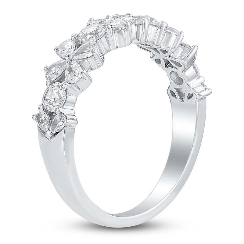 Main Image 2 of Certified Diamond Pear & Round-Cut Anniversary Ring 1-1/5 ct tw 14K White Gold