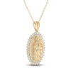 Thumbnail Image 1 of Diamond Our Lady of Guadalupe Oval Necklace 1/3 ct tw 10K Yellow Gold 18"