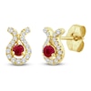 Thumbnail Image 2 of Natural Ruby & Diamond Earrings 1/8 ct tw 14K Yellow Gold