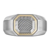 Thumbnail Image 3 of Forged by Jared Men's Octagon Ring Damascus Steel, Sterling Silver & 18K Yellow Gold