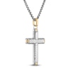 Thumbnail Image 2 of Forged by Jared Men's Cross Necklace Damascus Steel, Sterling Silver & 18K Yellow Gold 24&quot;