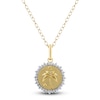 Thumbnail Image 1 of Diamond Beach Scene Necklace 1/4 ct tw 10K Yellow Gold 18&quot;