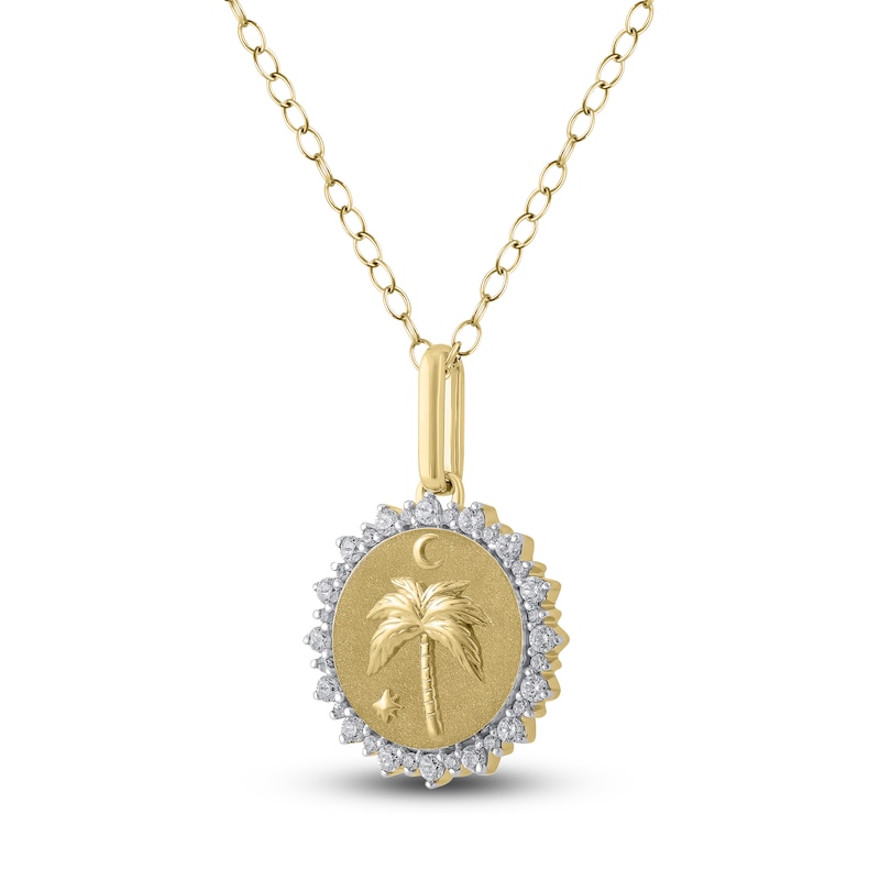 Main Image 2 of Diamond Beach Scene Necklace 1/4 ct tw 10K Yellow Gold 18&quot;