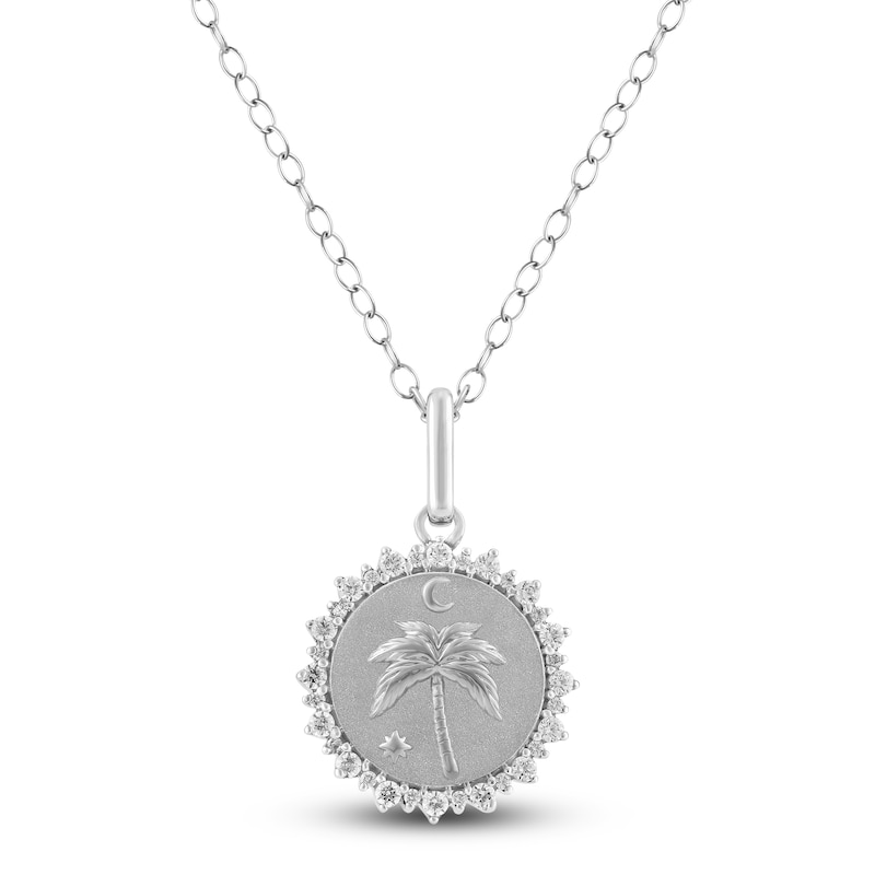 Main Image 1 of Diamond Beach Scene Necklace 1/4 ct tw Sterling Silver 18&quot;