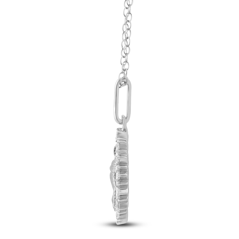 Main Image 3 of Diamond Beach Scene Necklace 1/4 ct tw Sterling Silver 18&quot;