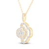 Thumbnail Image 3 of Diamond Clover Necklace 1 ct tw 10K Yellow Gold 18&quot;