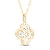 Thumbnail Image 4 of Diamond Clover Necklace 1 ct tw 10K Yellow Gold 18&quot;