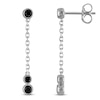 Thumbnail Image 1 of Black Diamond Bezel-Set Chain Drop Earrings 1/3 ct tw Sterling Silver