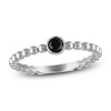 Thumbnail Image 1 of Black Diamond Bezel-Set Beaded Stackable Fashion Ring 1/5 ct tw Sterling Silver