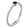 Thumbnail Image 2 of Black Diamond Bezel-Set Beaded Stackable Fashion Ring 1/5 ct tw Sterling Silver