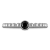 Thumbnail Image 3 of Black Diamond Bezel-Set Beaded Stackable Fashion Ring 1/5 ct tw Sterling Silver