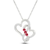 Thumbnail Image 1 of Lab-Created Ruby & White Lab-Created Sapphire Twisted Hearts Infinity Necklace Sterling Silver 18&quot;