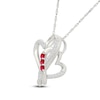 Thumbnail Image 2 of Lab-Created Ruby & White Lab-Created Sapphire Twisted Hearts Infinity Necklace Sterling Silver 18&quot;