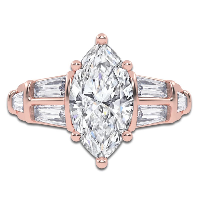 Main Image 3 of Marquise-Cut Created By Jared Studio Lab-Created Diamond Engagement Ring 4-1/2 ct tw 14K Rose Gold