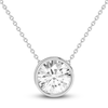 Thumbnail Image 1 of Round-Cut Lab-Created Diamond Solitaire Bezel-Set Necklace 2 ct tw 18K White Gold 18&quot; (VS2/F)